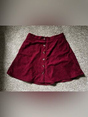 NWOT Button Down Front A-Line Corduroy Mini Skirt